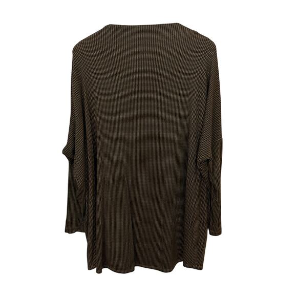 Bryn Walker Tunic Top Womens Medium Dimitri Brown Black‎ Houndstooth Lagenlook - Picture 3 of 7